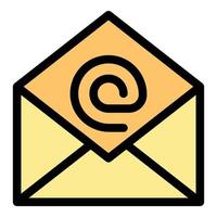 Mail envelope icon color outline vector