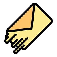 Fast send envelope icon color outline vector