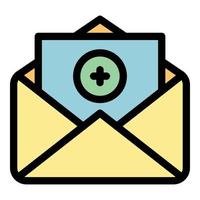 Add letter envelope icon color outline vector