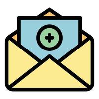 Add letter envelope icon color outline vector