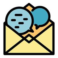 Conversation envelope icon color outline vector