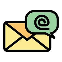 Chat envelope icon color outline vector