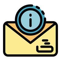 Important envelope icon color outline vector