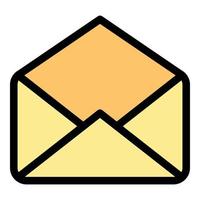 Open envelope icon color outline vector