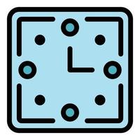 Square wall clock icon color outline vector