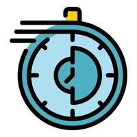 Stopwatch running icon color outline vector