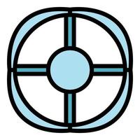 Rescue life buoy icon color outline vector
