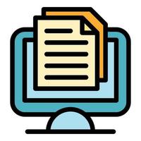 Web doc subscription icon color outline vector
