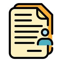 Subscription cv icon color outline vector