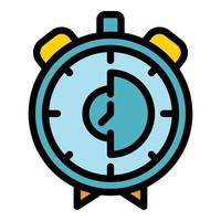 Analog stopwatch icon color outline vector