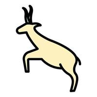 Running gazelle icon color outline vector