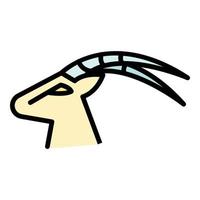 Gazelle icon color outline vector