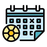 Referee calendar icon color outline vector