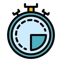 Referee stopwatch icon color outline vector