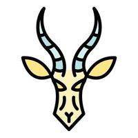 Animal gazelle icon color outline vector