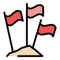 Flags toothpick icon color outline vector