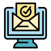 Mail subscription icon color outline vector
