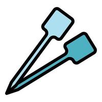 Shovel toothpick icon color outline vector