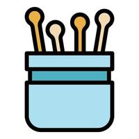 Toothpick plastic box icon color outline vector