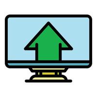 Upgrade monitor icon color outline vector