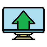 Upgrade monitor icon color outline vector