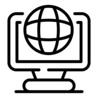 Language translator monitor icon, outline style vector