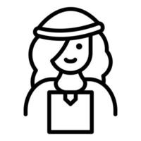 Woman courier delivery icon, outline style vector