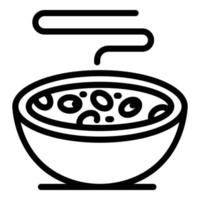 icono de copos de cereales proteicos, estilo de contorno vector