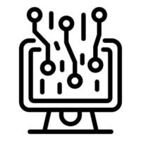 Engineer monitor icon, outline style vector