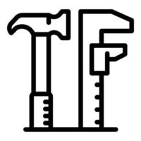 Hammer engineer icon, outline style vector