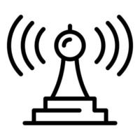 icono de la estación de radio eléctrica, estilo de esquema vector