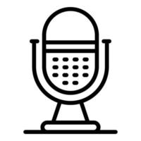 Podcast microphone icon, outline style vector