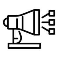 Megaphone and footnotes icon, outline style vector