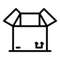 Open box icon, outline style vector