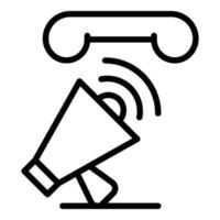 Megaphone and handset icon, outline style vector
