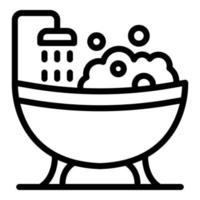 Groomer bathtub icon, outline style vector