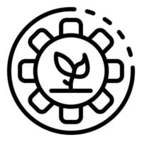 Gear system agronomist icon, outline style vector