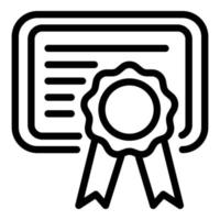 Groomer diploma icon, outline style vector