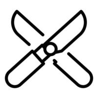 Garden scissors icon, outline style vector