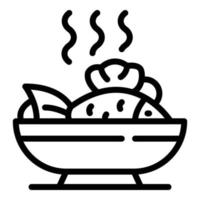 Hot fish dish icon, outline style vector