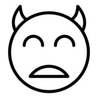 Smile with horns icon, outline style vector