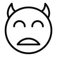 Smile with horns icon, outline style vector