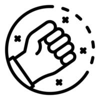Fist in a circle icon, outline style vector