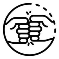 Greeting with fists icon, outline style vector