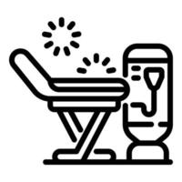 Laser remove hair armchair icon, outline style vector