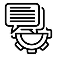 Gear manager chat icon, outline style vector