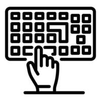 Touch keyboard icon, outline style vector