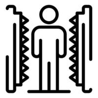 Man got under the press icon, outline style vector