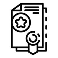 Manager diploma icon, outline style vector