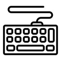 Wired keyboard icon, outline style vector